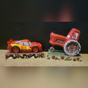 Disney Red and Yellow Lightning McQueen with Red Tractor